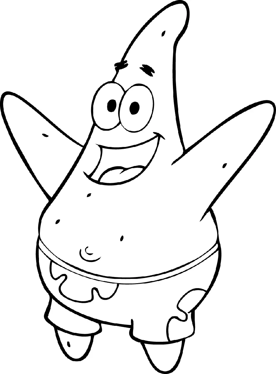 A colorless drawing of Patrick suitable for children's entertainment in full hd quality