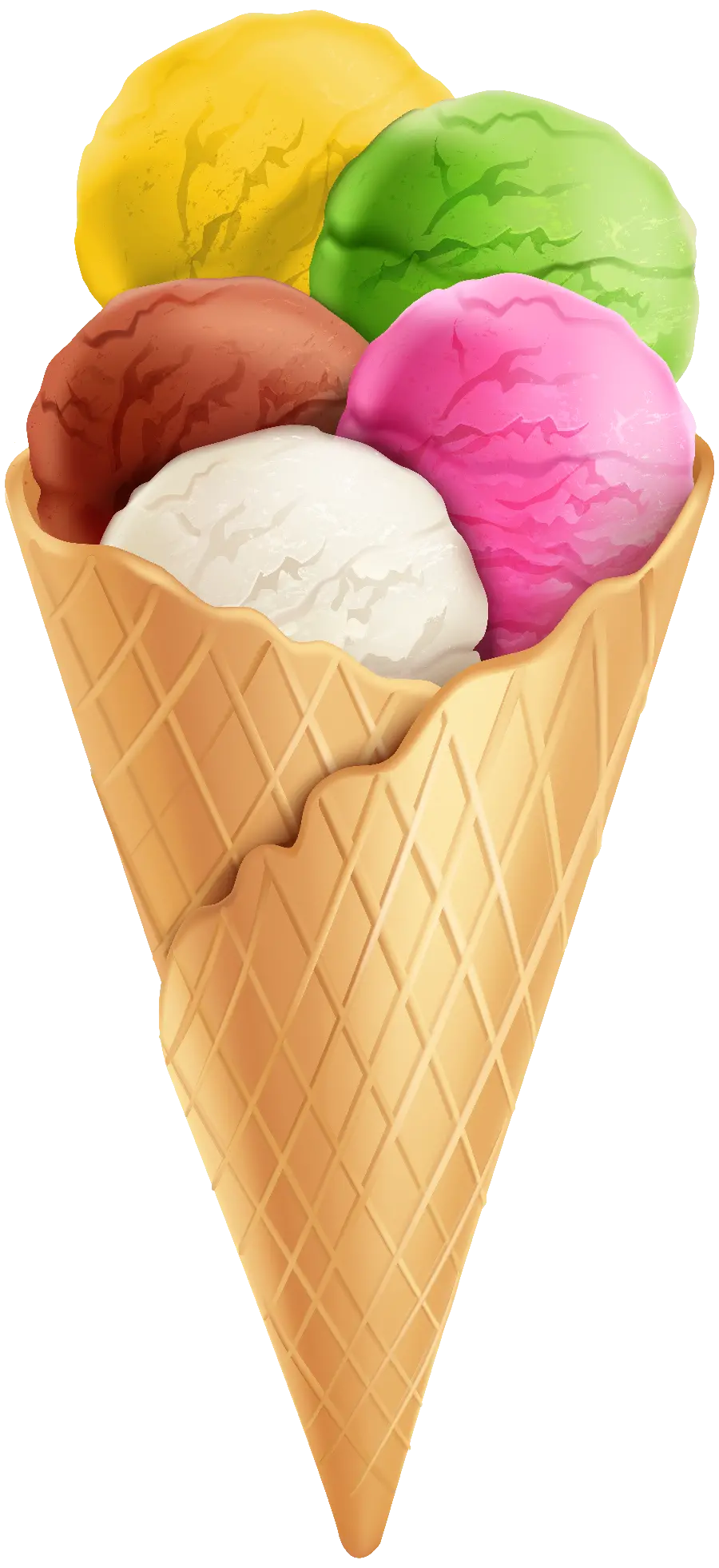 Download high quality ice cream cone PNG file without background