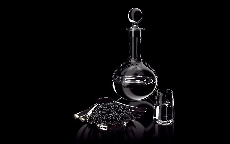 Amazing photo of transparent glass with a black background 