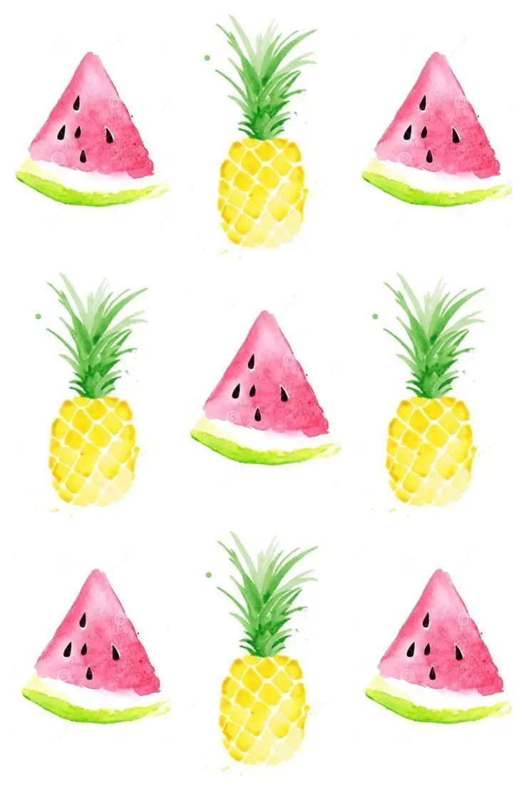 Amazing and spectacular background of watermelon and pineapple 