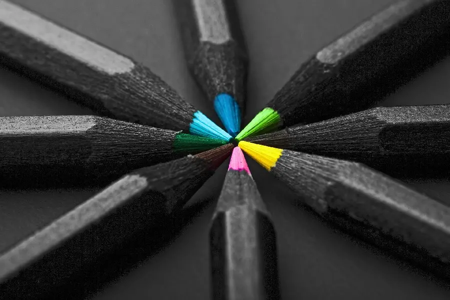 Interesting and unique photo of beautiful colored pencils 