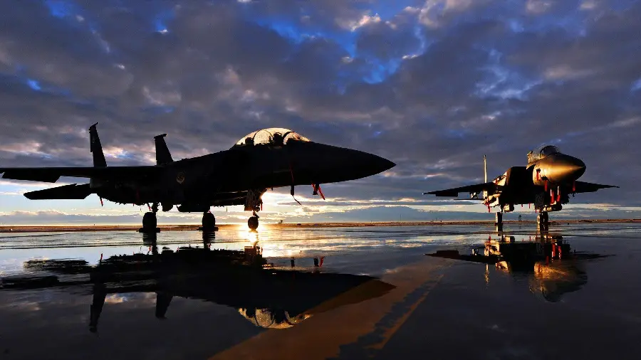 Beautiful picture of small cargo planes under the eye-catching sky