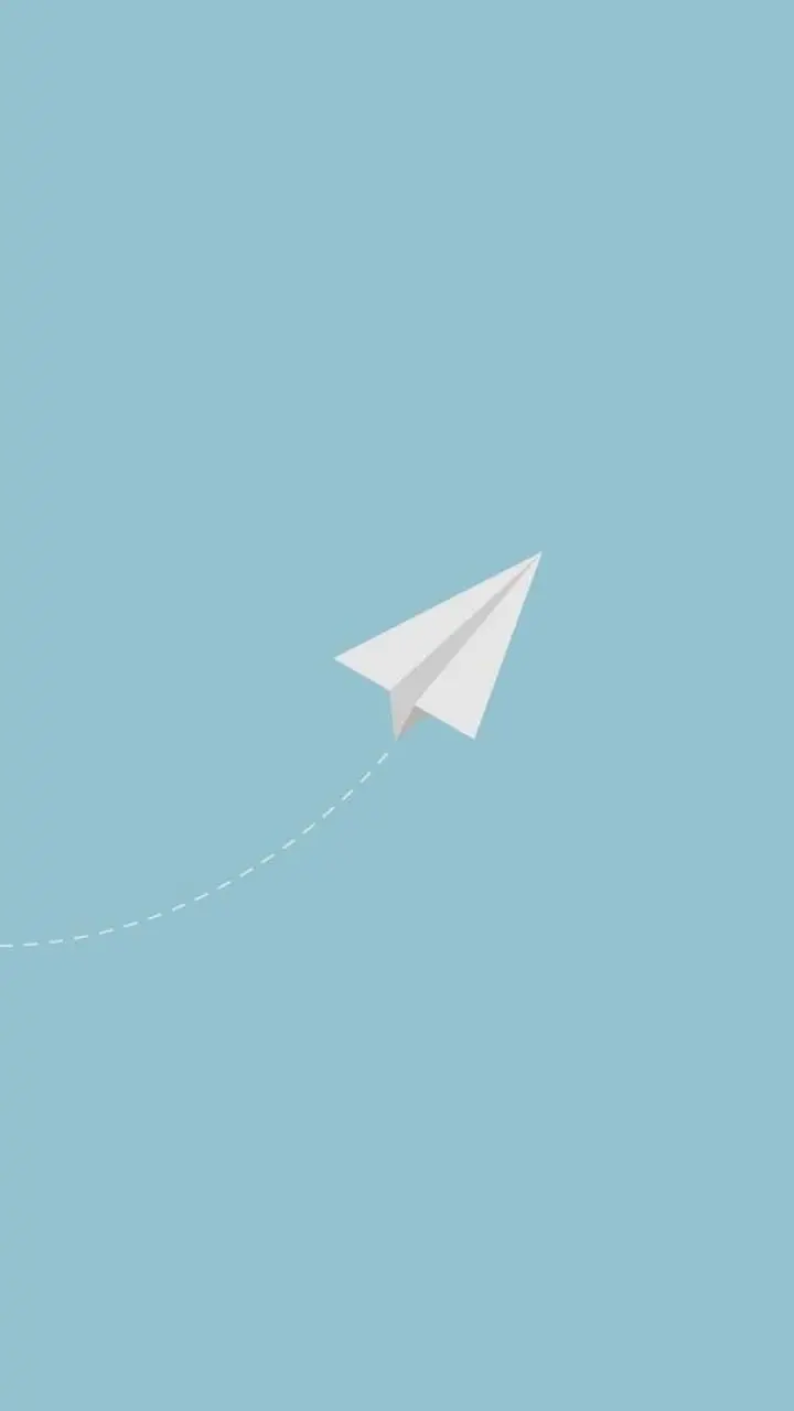 Cute Samsung background with a white paper airplane design on a blue background