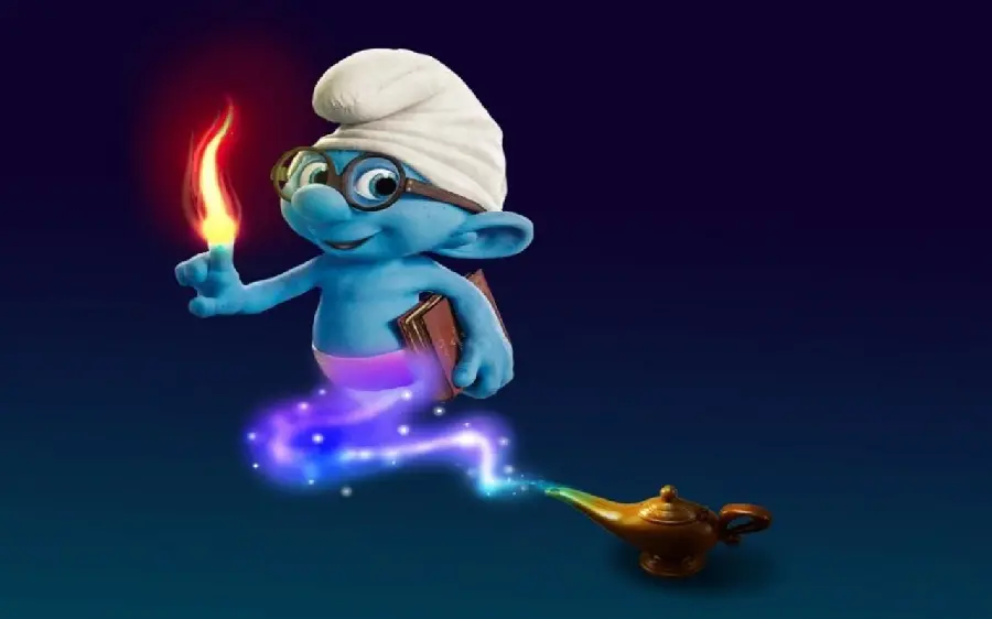 Download Photoshop background of the Smurfs cartoon photo for the computer