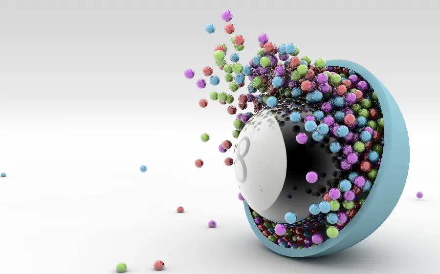 Creative artistic wallpaper of billiard balls for laptop background
