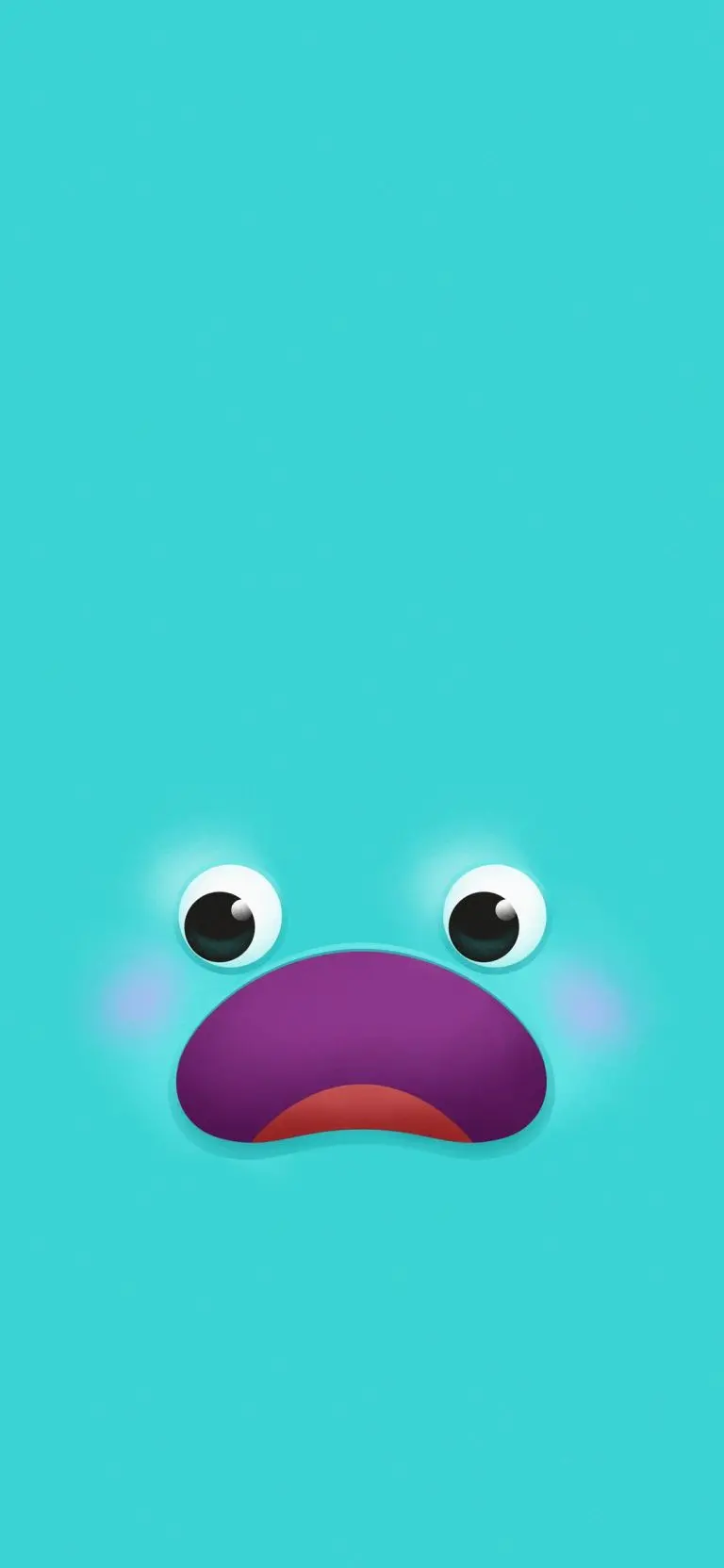  Interesting photo of green blue sticker with purple open mouth 