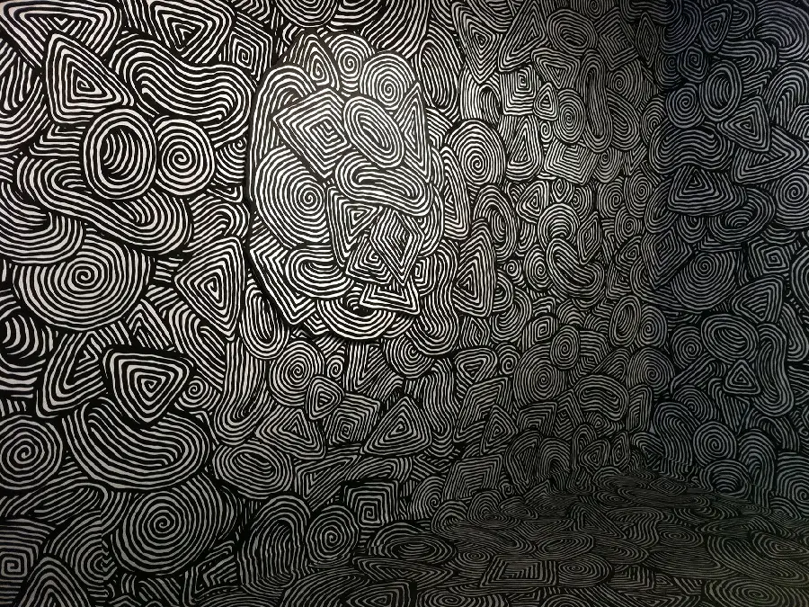 New 3D image with black and white spiral shapes design 