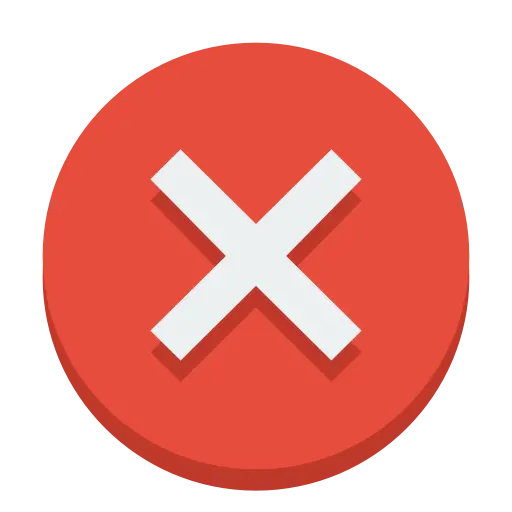 Red circle cross emoji without background ready to use