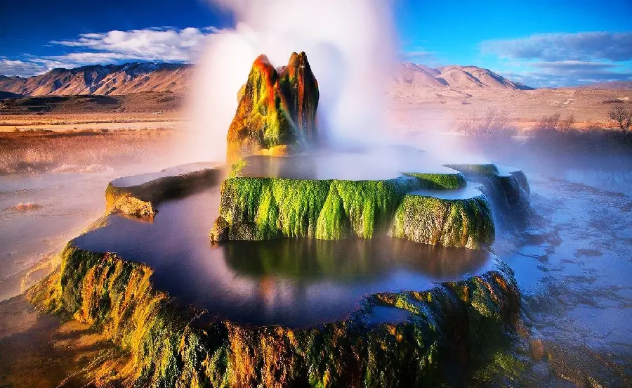 Amazing frame of a geyser in southern Iceland with spectacular Full HD quality