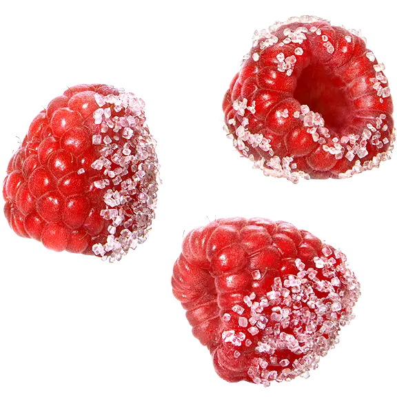 Download the image of sour and delicious red raspberries on a white background