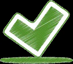 Full hd quality green check mark telephoto on horizontal surface