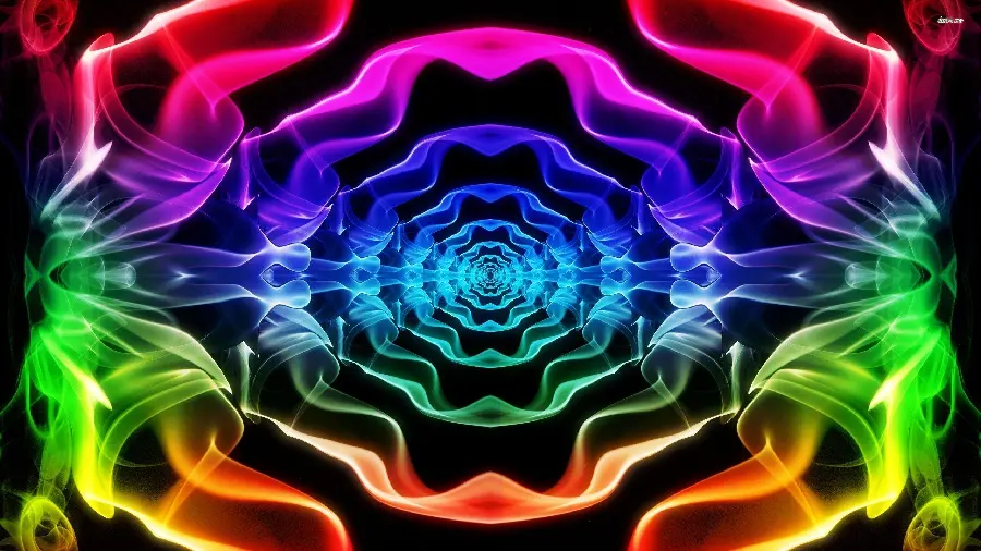 The latest fractal art photo with shimmering colors and a black background