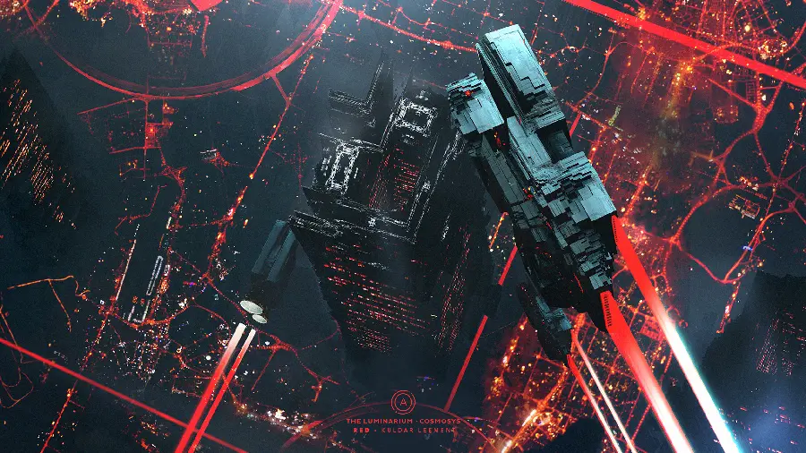 A very beautiful and spectacular photo of a large anime city 