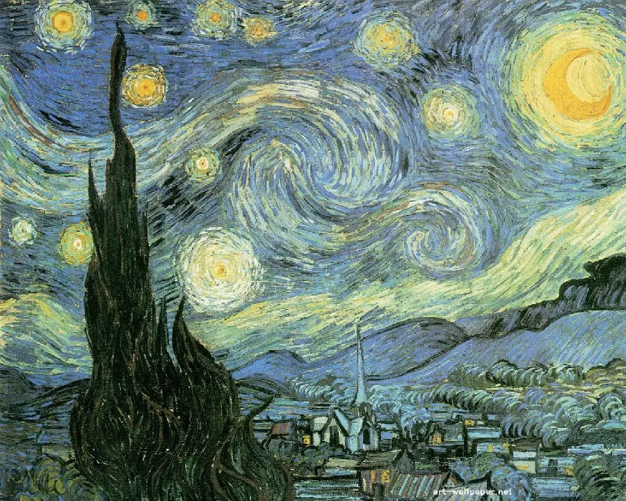 Download Real and Original Photo of Vincent Van Gogh's Starry Night Painting