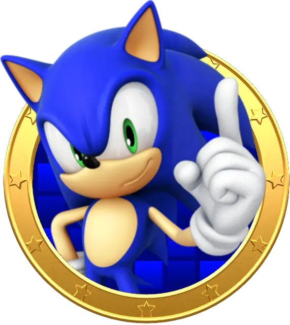 Unique and spectacular photo of Sonic the Hedgehog with a golden circle 