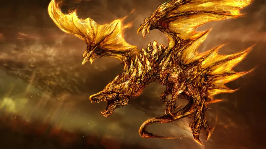 Three-headed and self-sufficient dragon wallpaper for computer 