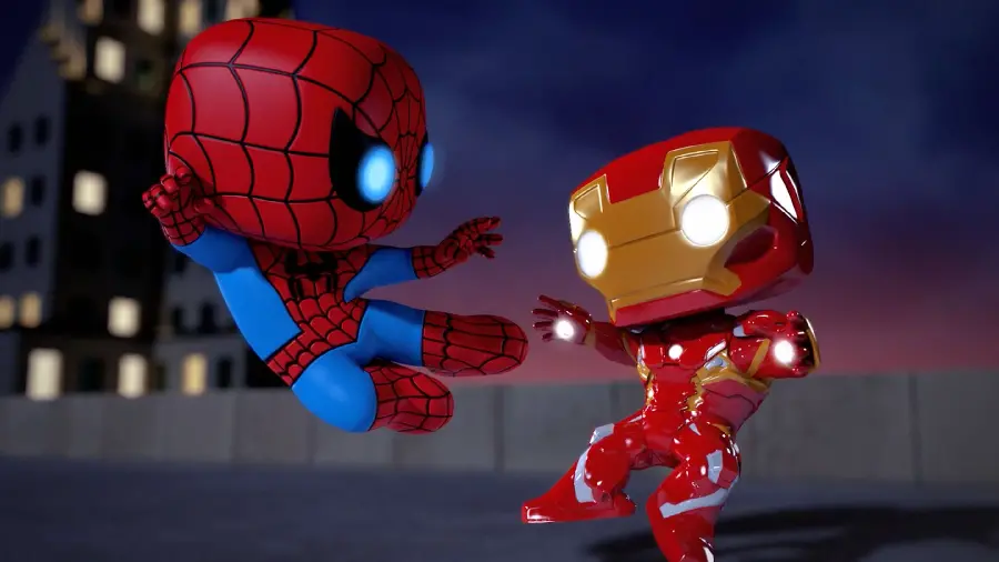 Image of Spider Man and Iron Man in a Cute and Funny Format