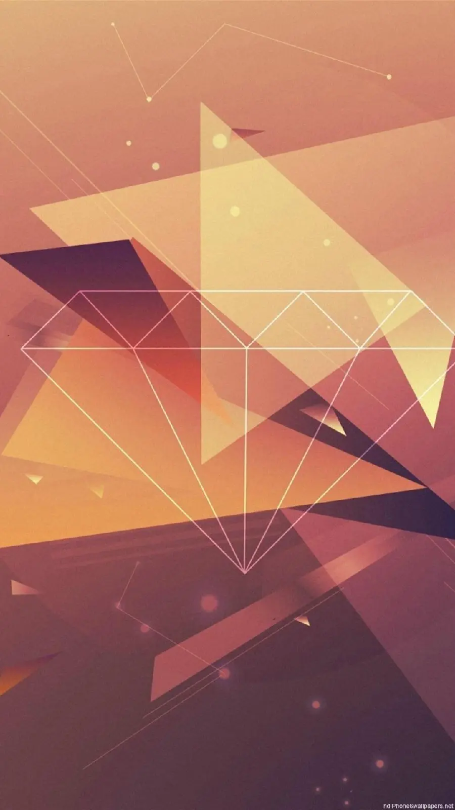 Interesting and abstract wallpaper for iPhone with triangles design 
