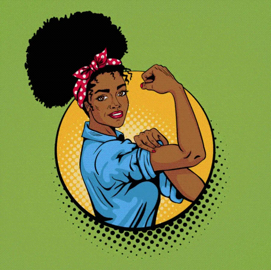 African Pop Art Stock Photo Growing Up a Strong Girl in a Harsh World 