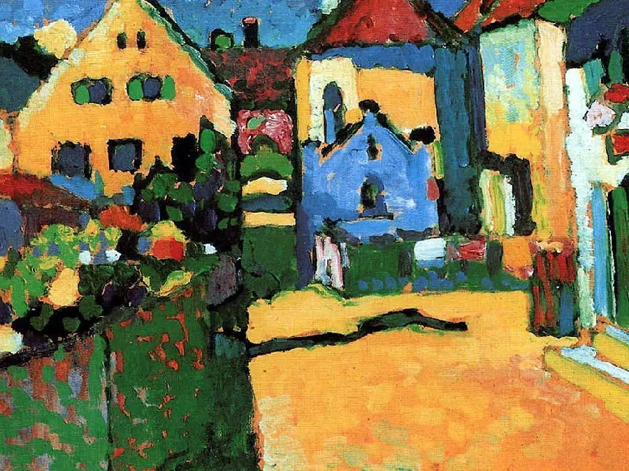 Stock image of a natural urban landscape by Wassily Kandinsky suitable for printing on a carpet