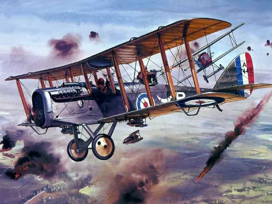 A drawing of a warplane in the old times suitable for Instagram