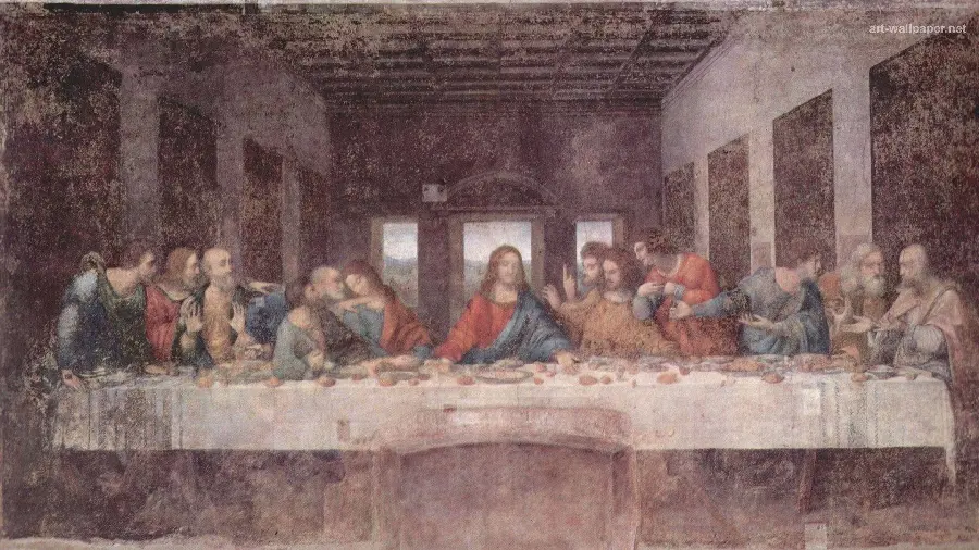 Stock image and full HD painting of the Last Supper by Leonardo da Vinci, Italian painter