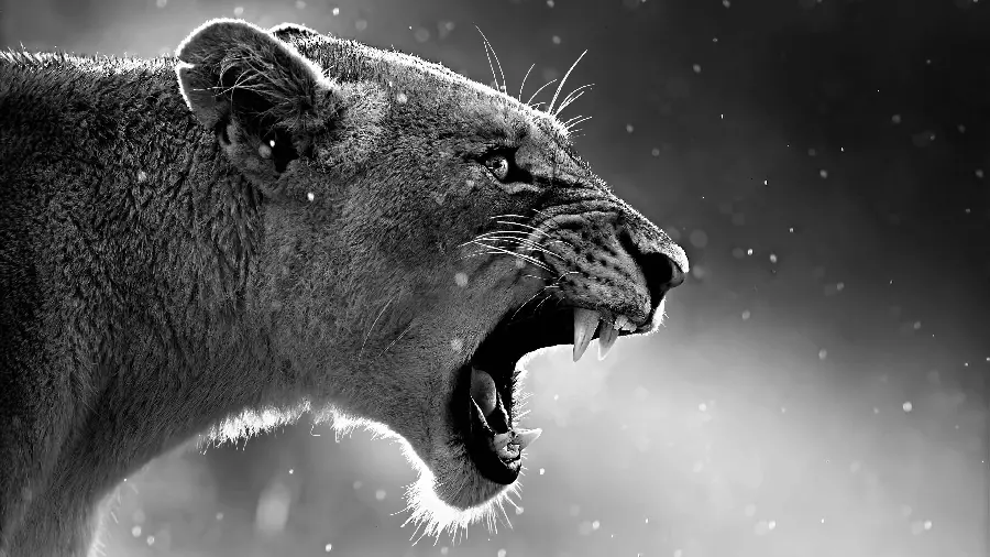 Stock image of a roaring lion suitable for printing signs and posters without loss of quality 