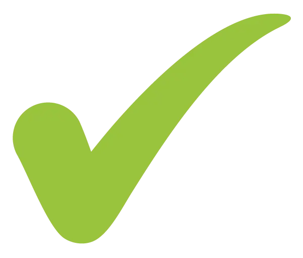 Cartoon photo of a pale green check mark in 5k quality