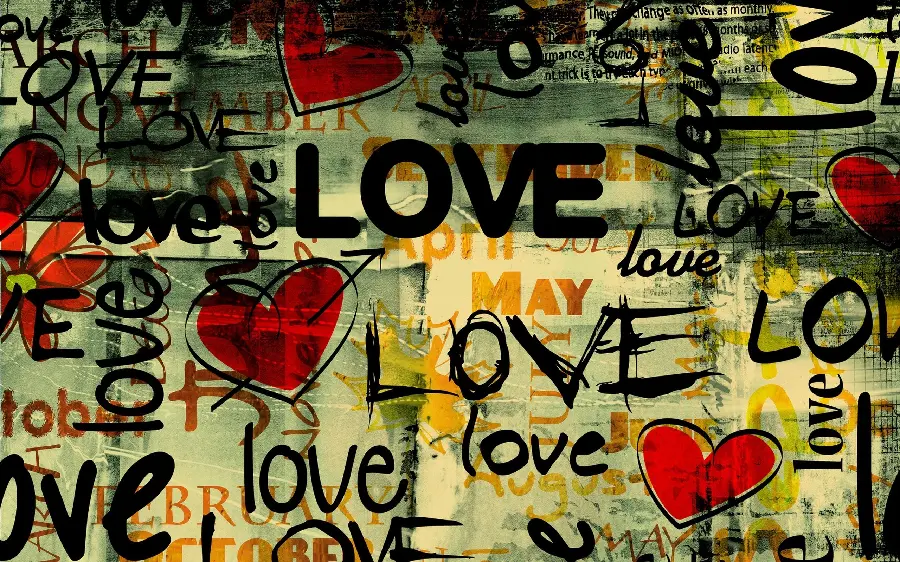 Lovely profile picture of a couple with red hearts and the words Love