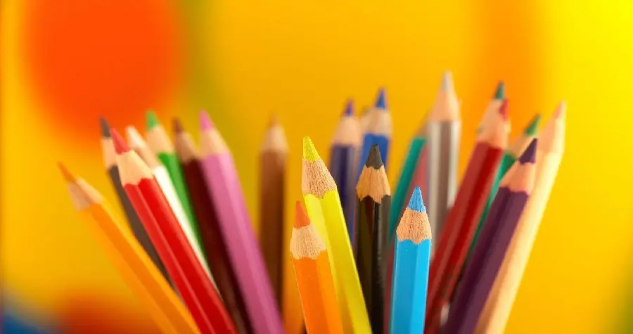 Photo of attractive colored pencils from the Faber-Castell brand for drawing 