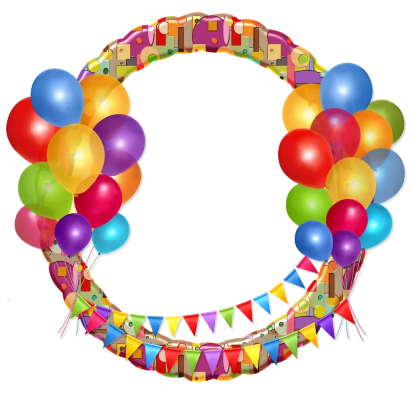 Happy Birthday Balloon Frame Photo in PNG Format
