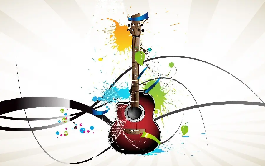 Colorful guitar highlight cover photo Abstract for music lovers 