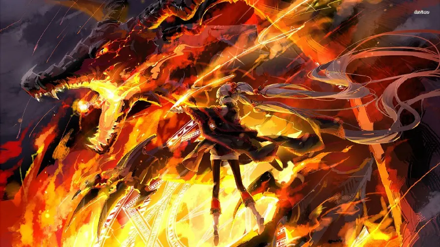 The special background picture of the most attractive fiery and flaming dragon
