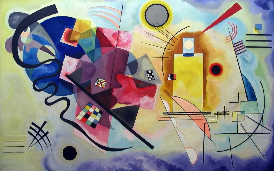 Photo of a professional painting called The Calling by a Russian painter named Wassily Kandinsky