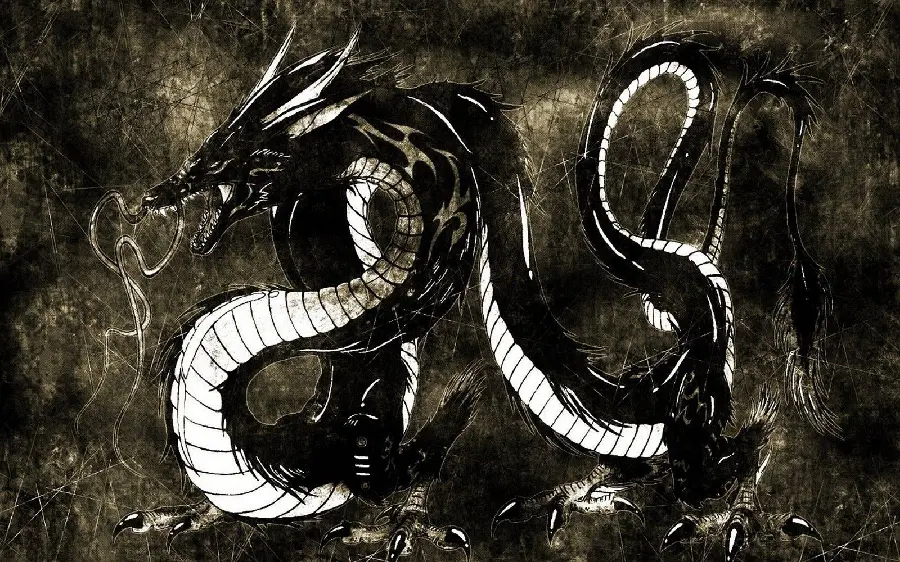 Amazing Japanese dragon laptop background with 5K quality