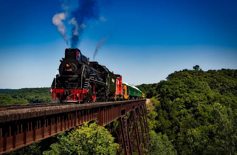 The most stylish Background of a locomotive on an aerial rail for your computer