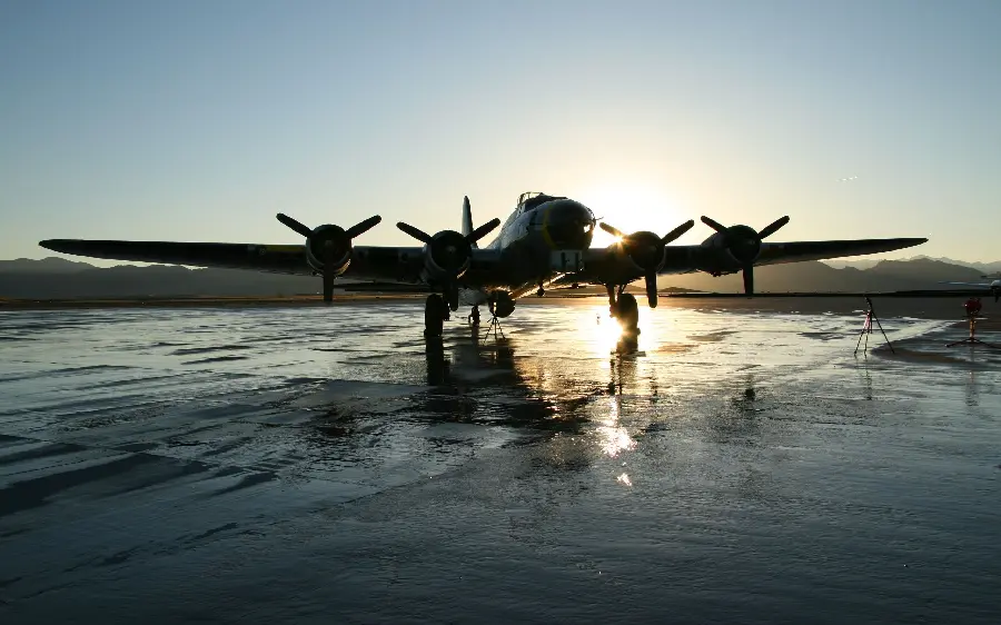 Image of an old plane ready to fly with beautiful sunlight