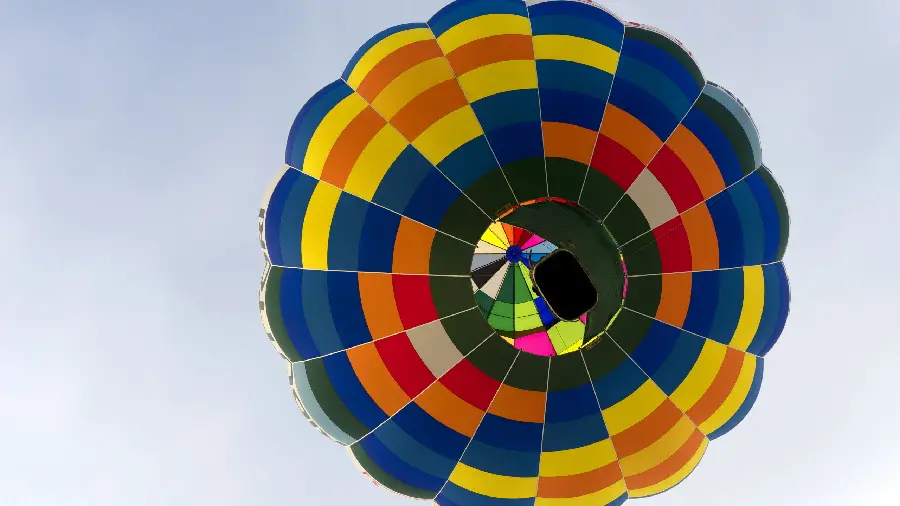 Colorful Stock Photo of Balloon Floating in Cloudy and Foggy Weather