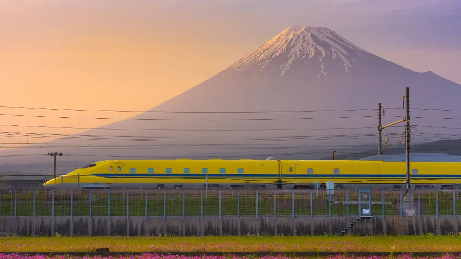 A background image of a train moving in a nature sunset