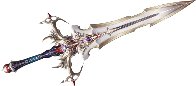 Backgroundless photo of a noble sword made with precious metals
