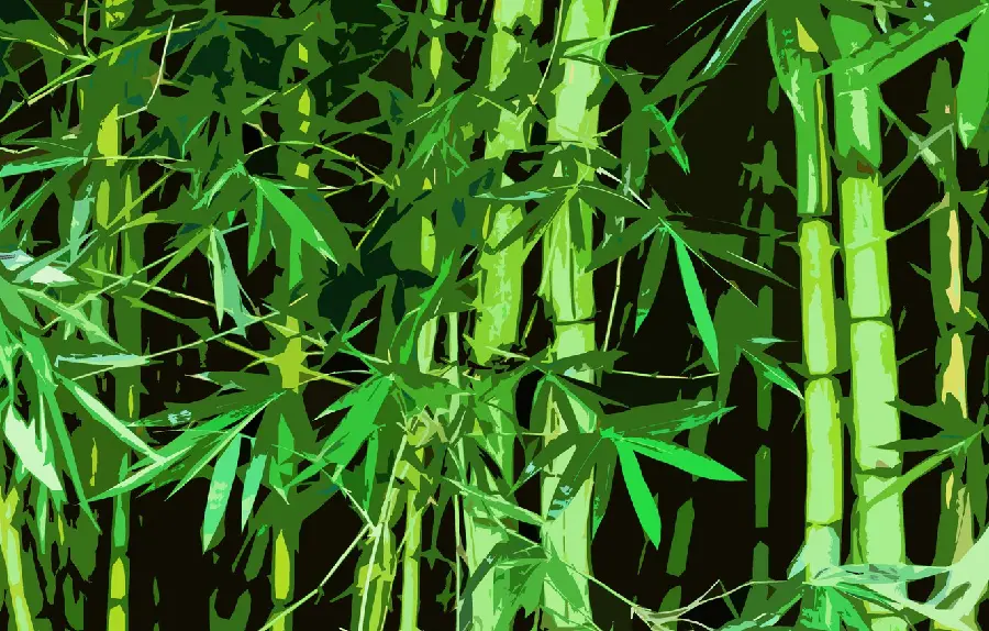 Computer graphic drawing of a bamboo forest suitable for computer and laptop backgrounds