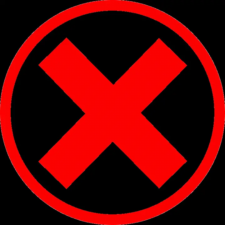 Download red cross png for the sign Giving the wrong option
