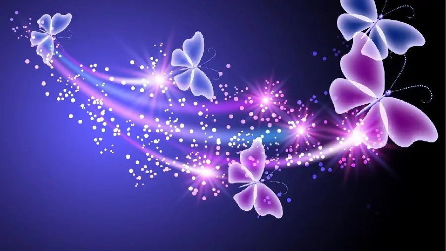 Attractive background of beautiful purple butterflies with tails 