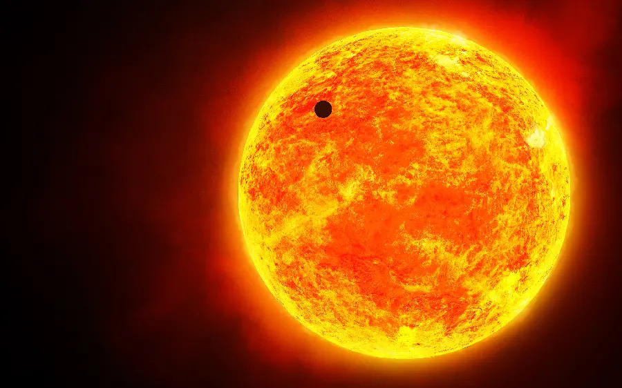 Stock photo Macro of the hot and fiery sun