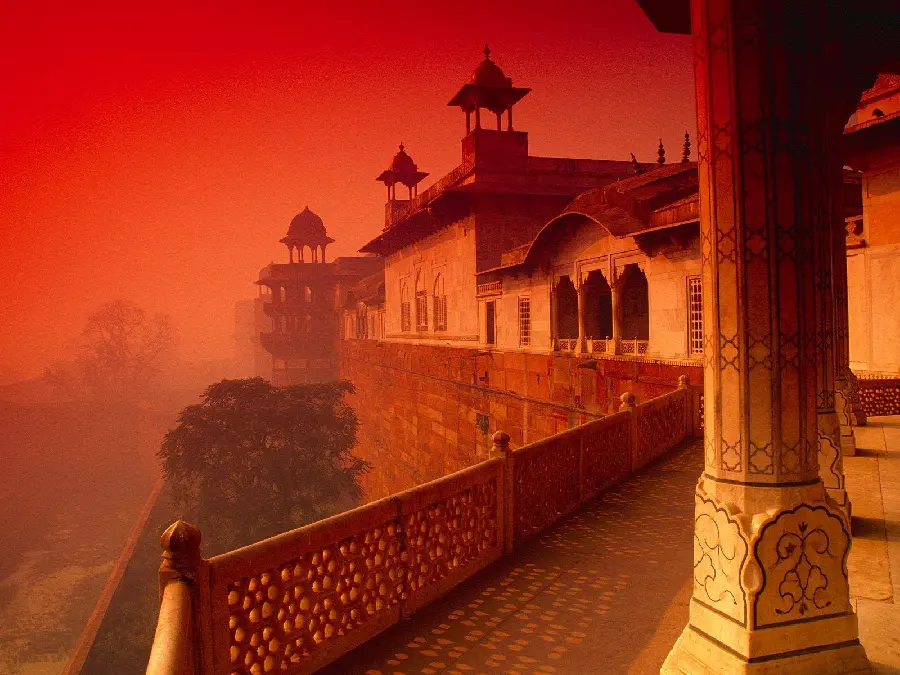 Red background of an amazing historical monument suitable for special people's computers