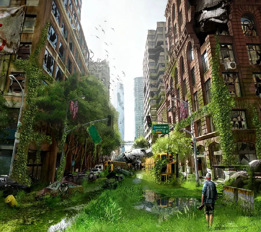 Wallpaper of the Most Beautiful Abandoned City, Green and Pleasant