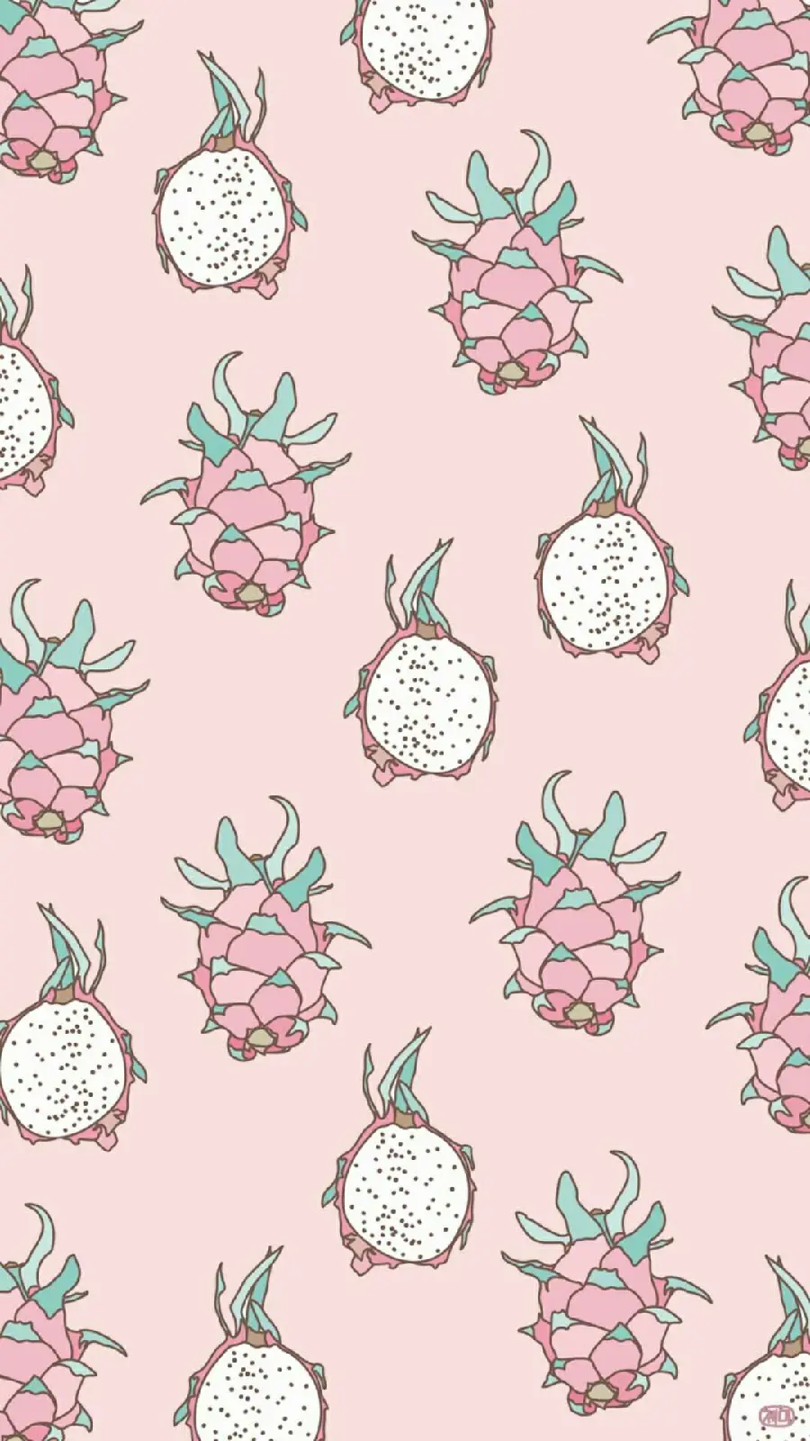 The cutest cartoon wallpaper of pitaya fruit for iPhone and Samsung mobile phones