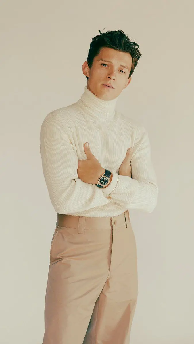 The latest picture of Tom Holland, the famous English actor, for wallpaper and Instagram story 