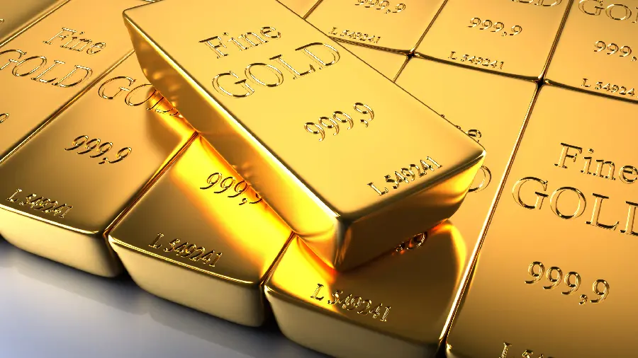 Amazing and stylish pattern of gold bars and shiny together