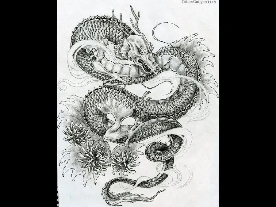5K File Japanese Dragon Design For Artist Painter Ideas